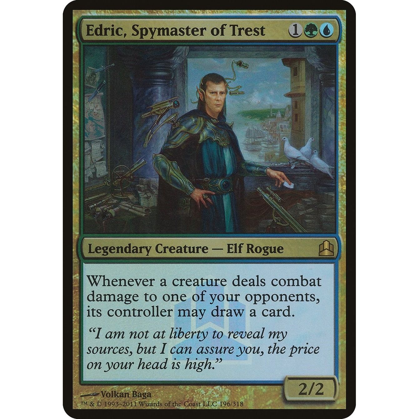 Image for Edric, Spymaster of Trest (Commander Launch Promo) (196) (OVER) - Magic: The Gathering