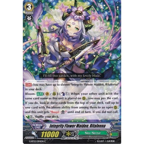 Image for Integrity Flower Maiden, Ritaleena (G-BT12/094EN) (G-BT12) - Cardfight Vanguard