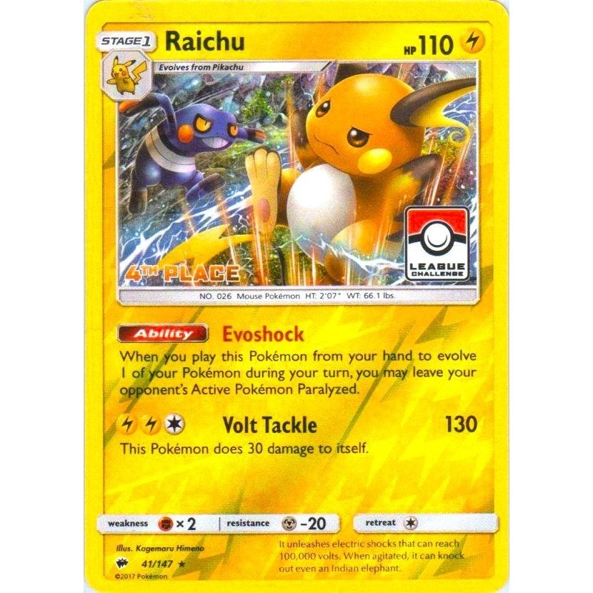 Image for Raichu - 41/147 (League Challenge) [4th Place] (041/147) (PR) - Pokemon