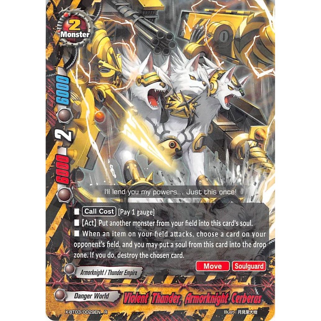 Image for Violent Thunder, Armorknight Cerberus (X-BT03/0029EN) (X-BT03) - Future Card BuddyFight