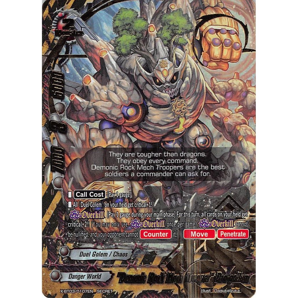 Image for "Demonic Rock Mech Trooper" Dra-gollum (X-BT03/0107EN) (X-BT03) - Future Card BuddyFight