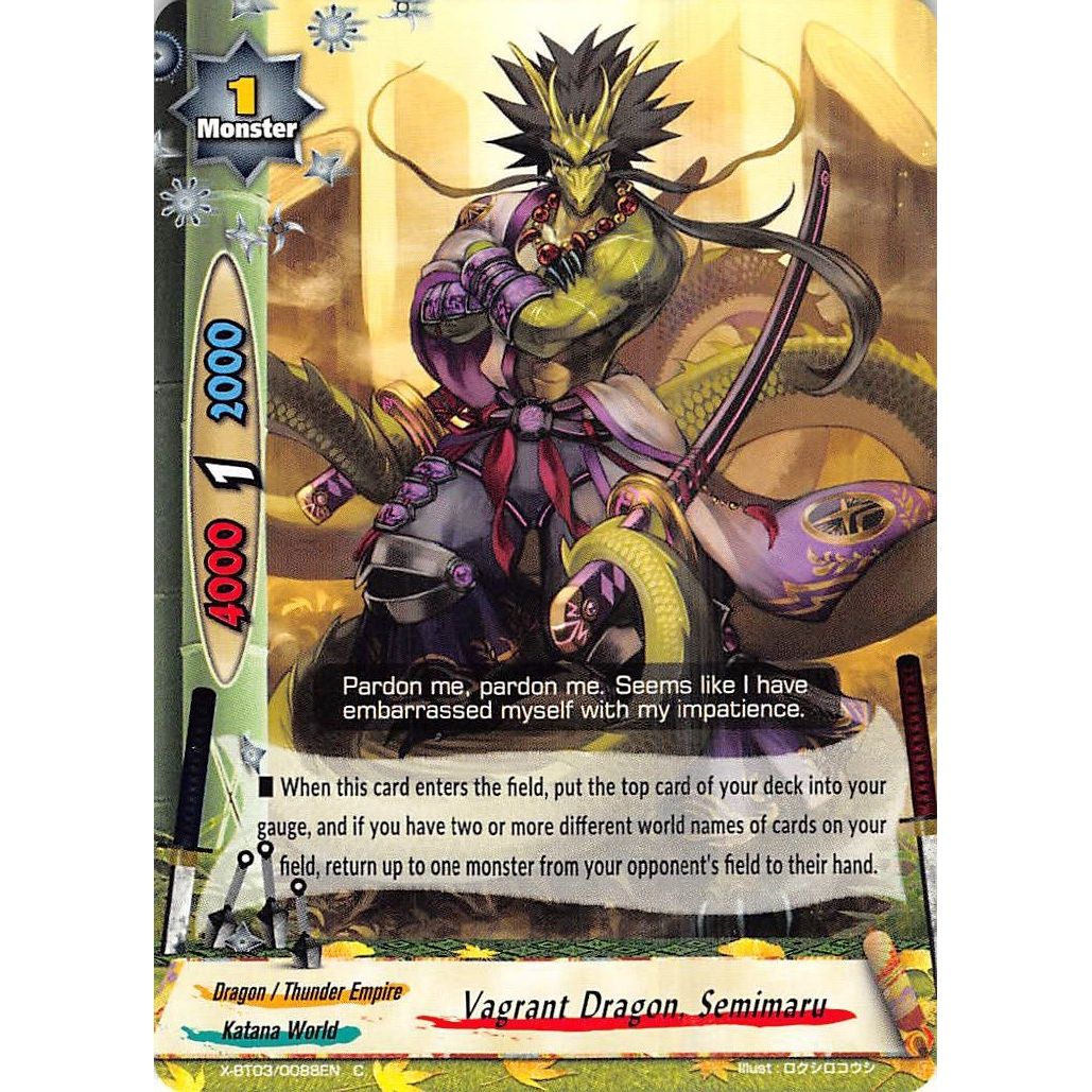 Image for Vagrant Dragon, Semimaru (X-BT03/0088EN) (X-BT03) - Future Card BuddyFight