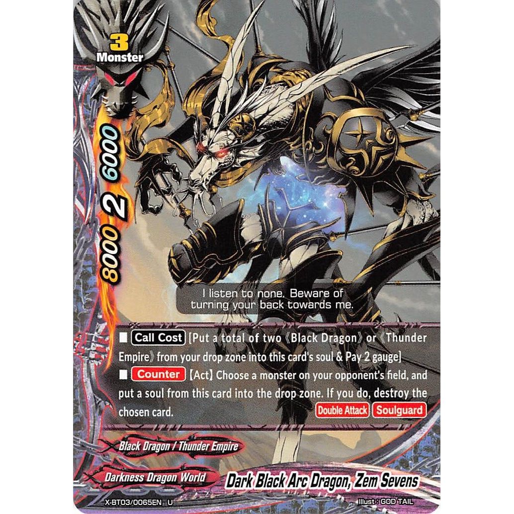 Image for Dark Black Arc Dragon, Zem Sevens (X-BT03/0065EN) (X-BT03) - Future Card BuddyFight