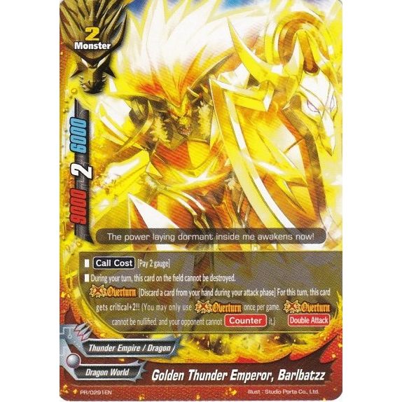 Image for Golden Thunder Emperor, Barlbatzz (PR/0291EN) (PR) - Future Card BuddyFight