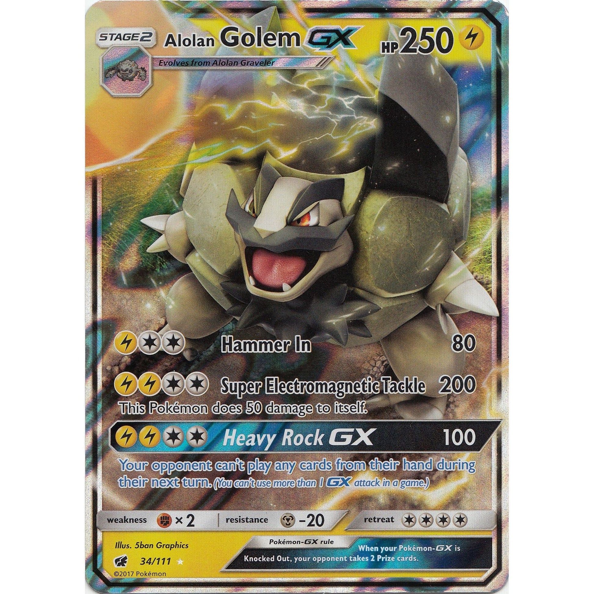 Image for Alolan Golem GX (34/111) (SM04) - Pokemon