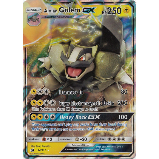 Image for Alolan Golem GX (34/111) (SM04) - Pokemon