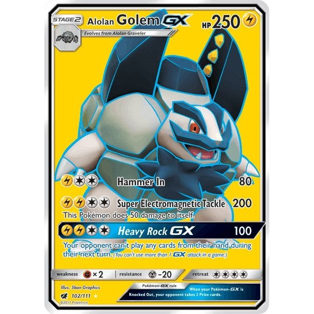 Image for Alolan Golem GX (Full Art) (102/111) (SM04) - Pokemon