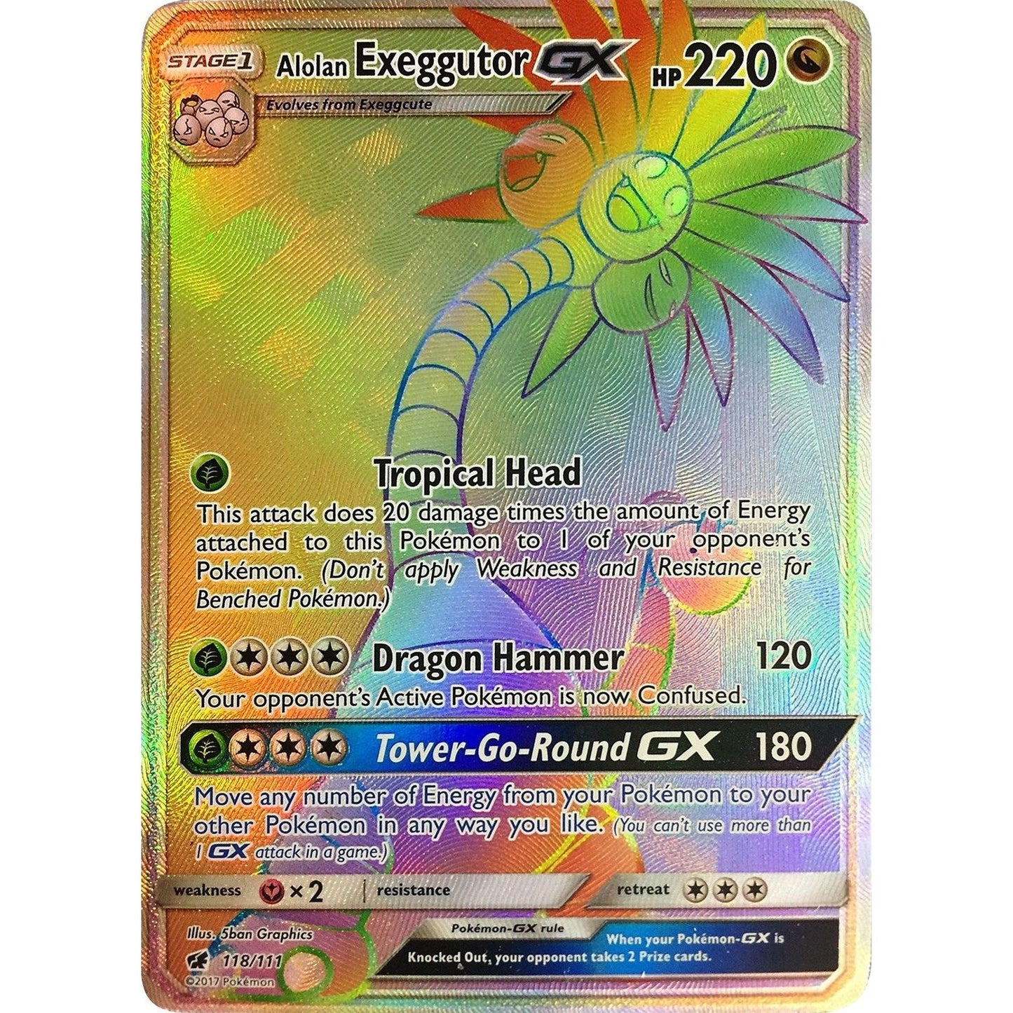 Image for Alolan Exeggutor GX (Secret) (118/111) (SM04) - Pokemon