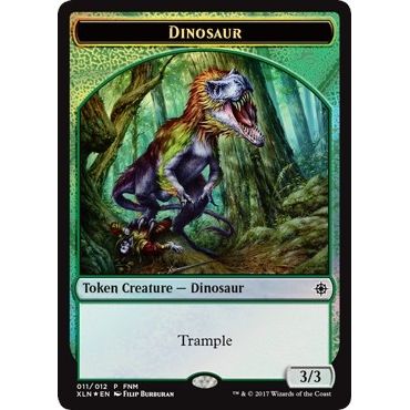 Image for Dinosaur // Treasure Double-Sided Token (11) (FNM) - Magic: The Gathering
