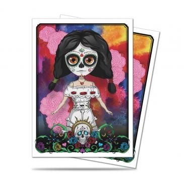Image for Dia De Los Muertos Doll Standard Size Deck Protector Sleeves (50-Pack) - Card Sleeves