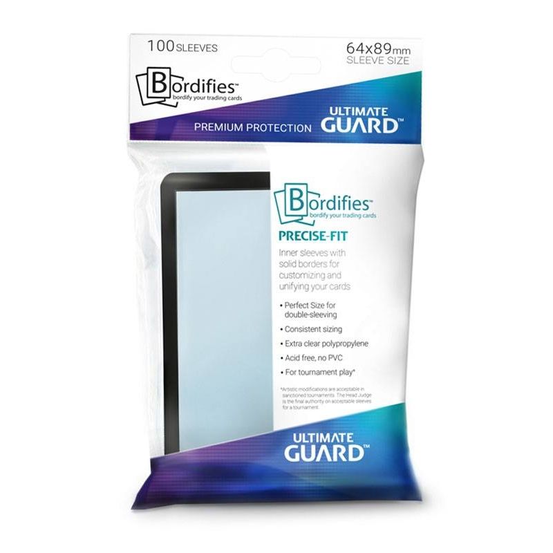 Image for Double Matte Sleeve - Bordifies Precision-fit Black (100-Pack) - Card Sleeves