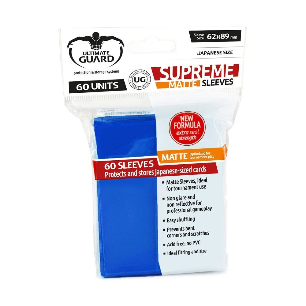 Image for Double Matte Sleeve - Supreme Sleeves Japanese Size Matte Blue (60-Pack) - Card Sleeves