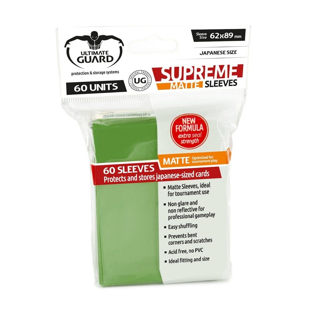 Image for Double Matte Sleeve - Supreme Sleeves Japanese Size Matte Green (60-Pack) - Card Sleeves
