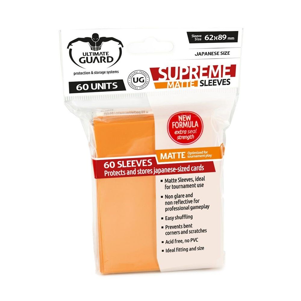 Image for Double Matte Sleeve - Supreme Sleeves Japanese Size Matte Orange (60-Pack) - Card Sleeves