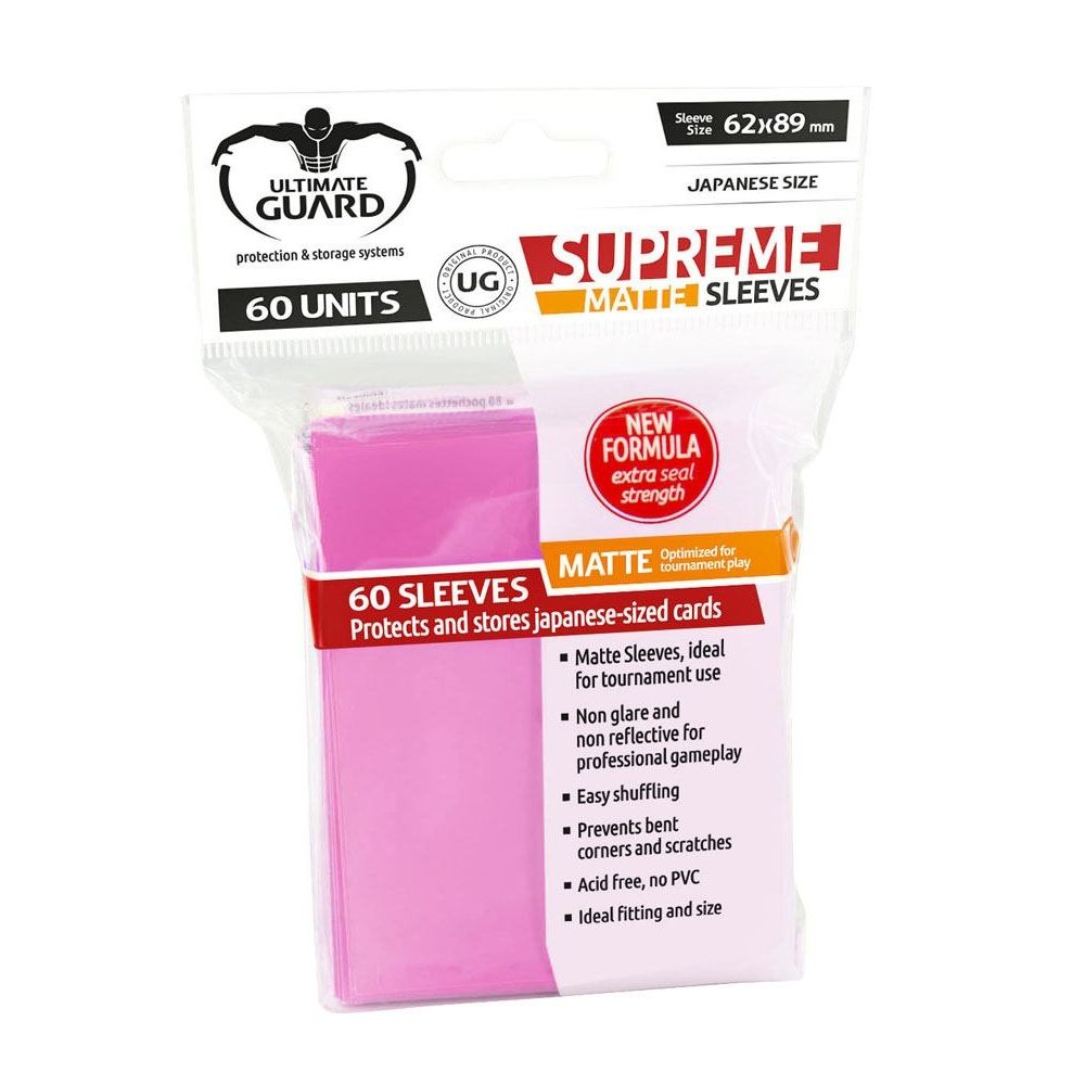Image for Double Matte Sleeve - Supreme Sleeves Japanese Size Matte Pink (60-Pack) - Card Sleeves