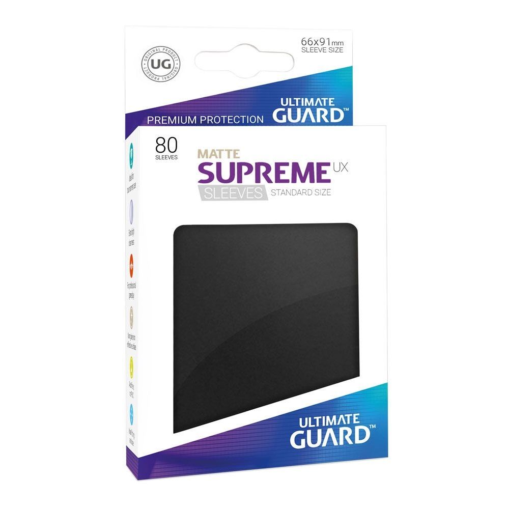 Image for Double Matte Sleeve - Supreme UX Sleeves Black (80-Pack) - Card Sleeves