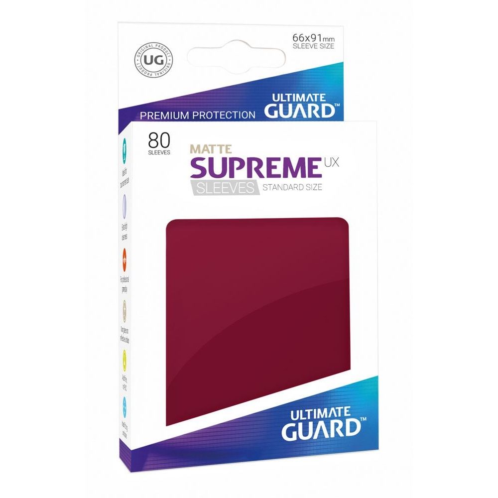Image for Double Matte Sleeve - Supreme UX Sleeves Burgundy (80-Pack) - Card Sleeves