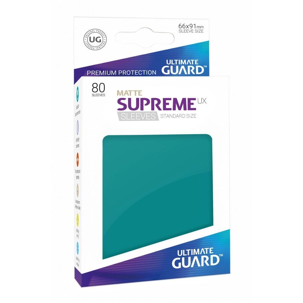 Image for Double Matte Sleeve - Supreme UX Sleeves Petrol Blue (80-Pack) - Card Sleeves