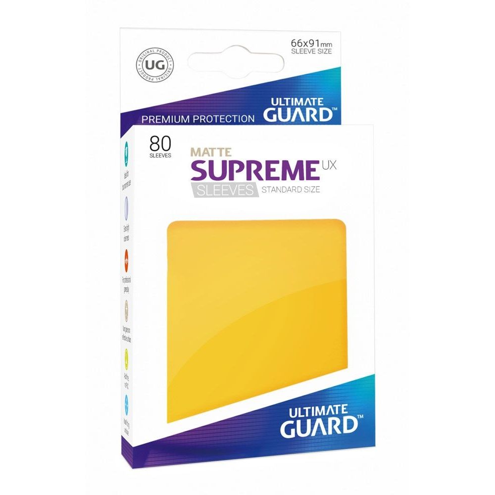 Image for Double Matte Sleeve - Supreme UX Sleeves Yellow (80-Pack) - Card Sleeves