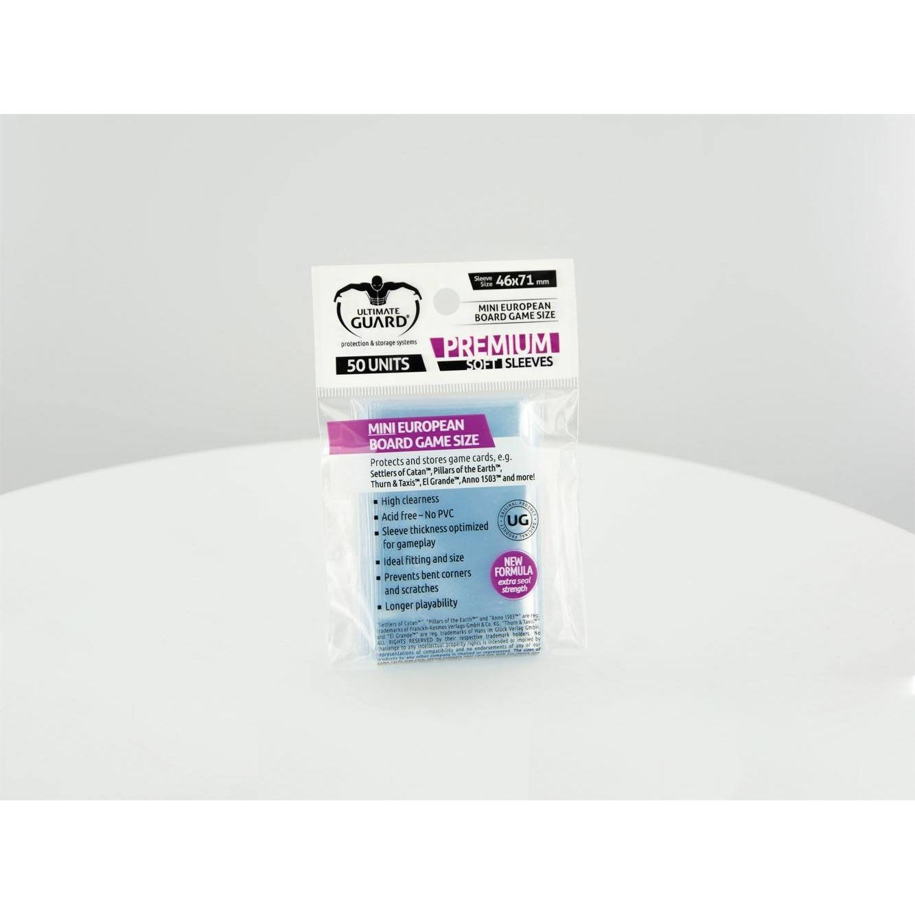 Image for Gloss Sleeve - Premium Soft Sleeves for Board Game Cards Mini-European (50-Pack) - Card Sleeves