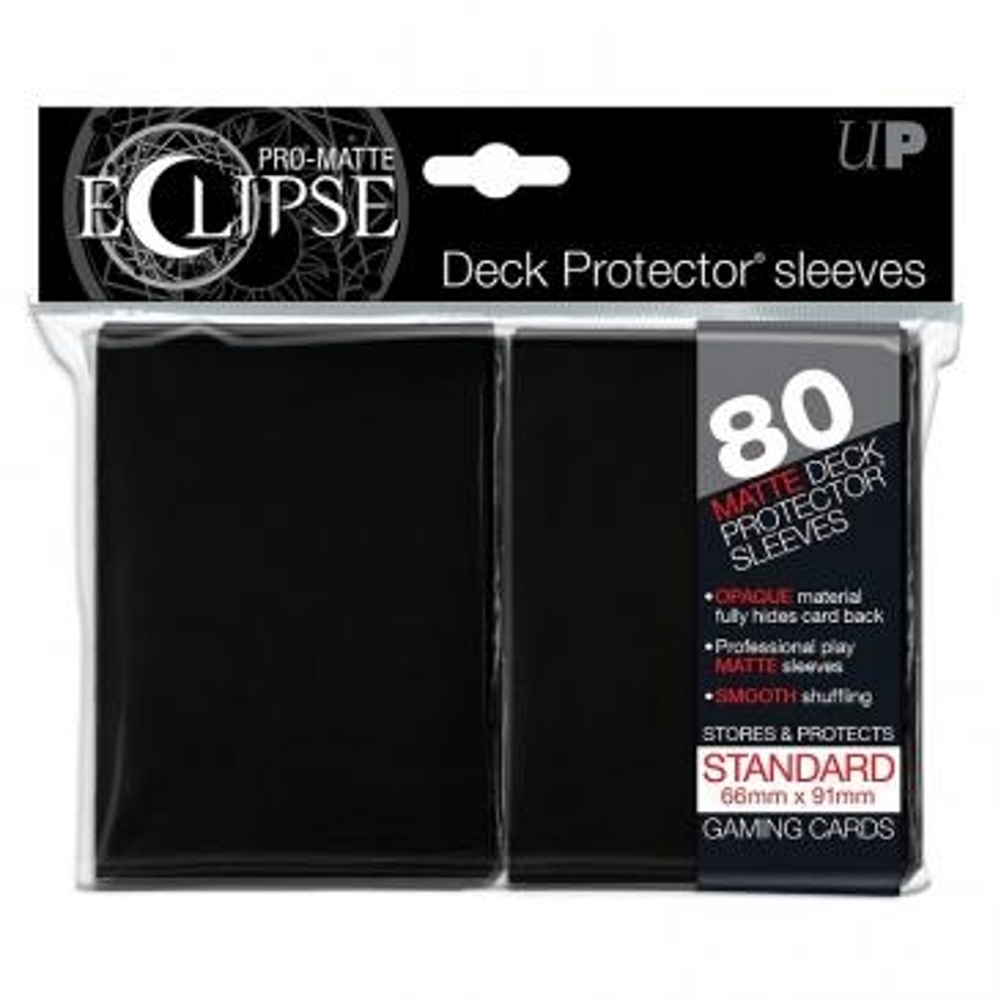 Image for PRO-Matte Eclipse Standard Deck Protector Sleeves - Black (80-Pack) - Card Sleeves