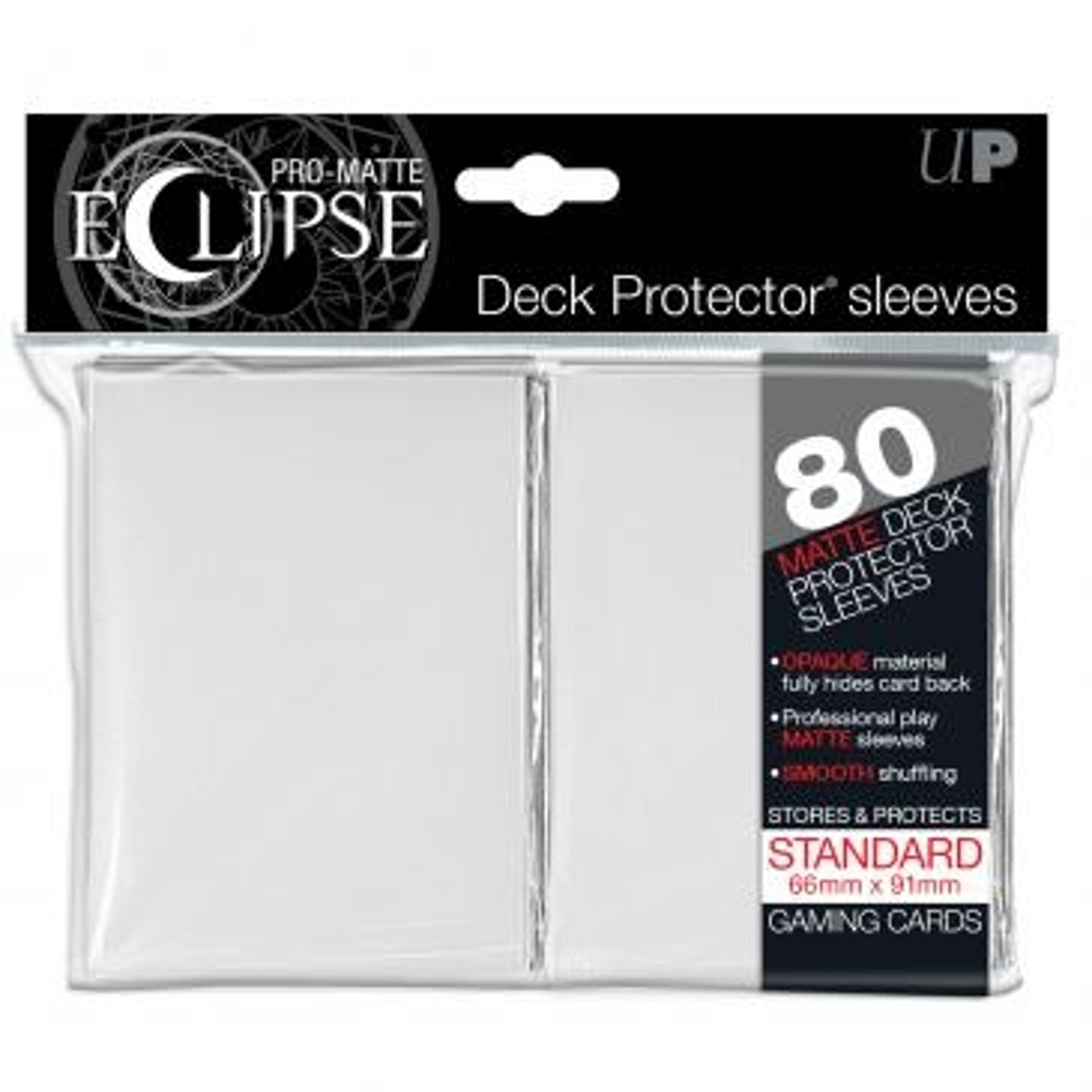 Image for PRO-Matte Eclipse Standard Deck Protector Sleeves - White (80-Pack) - Card Sleeves