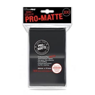 Image for PRO-Matte Standard Deck Protectors - Black (100-Pack) - Card Sleeves