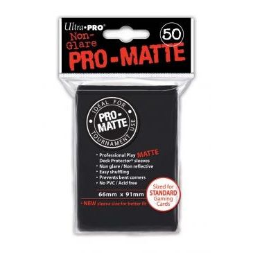 Image for PRO-Matte Standard Deck Protectors - Black (50-Pack) - Card Sleeves