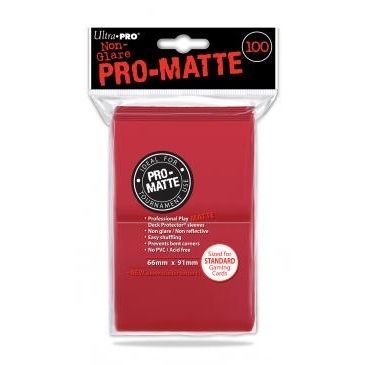 Image for PRO-Matte Standard Deck Protectors - Red (100-Pack) - Card Sleeves
