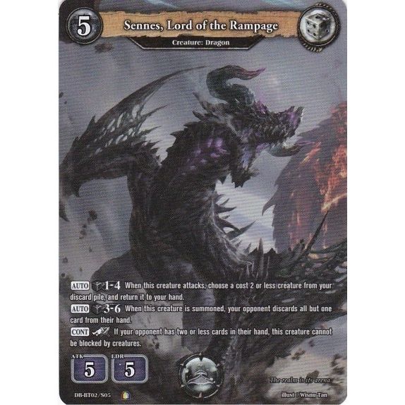Image for Sennes, Lord of the Rampage (Secret Rare) (DB-BT02/S05) (BP02) - Dragoborne