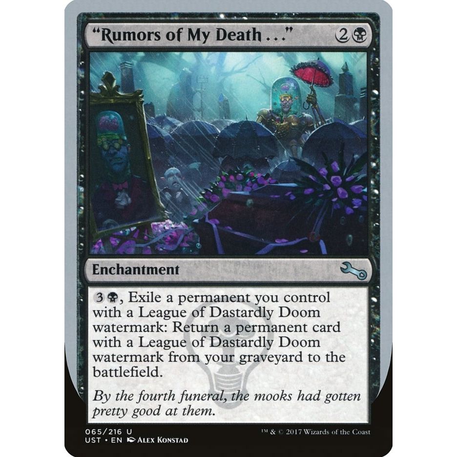 Image for "Rumors of My Death . . ." (65) (UST) - Magic: The Gathering