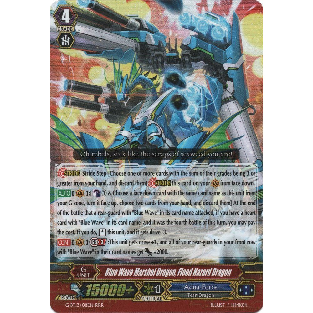 Image for Blue Wave Marshal Dragon, Flood Hazard Dragon (G-BT13/011EN) (G-BT13) - Cardfight Vanguard