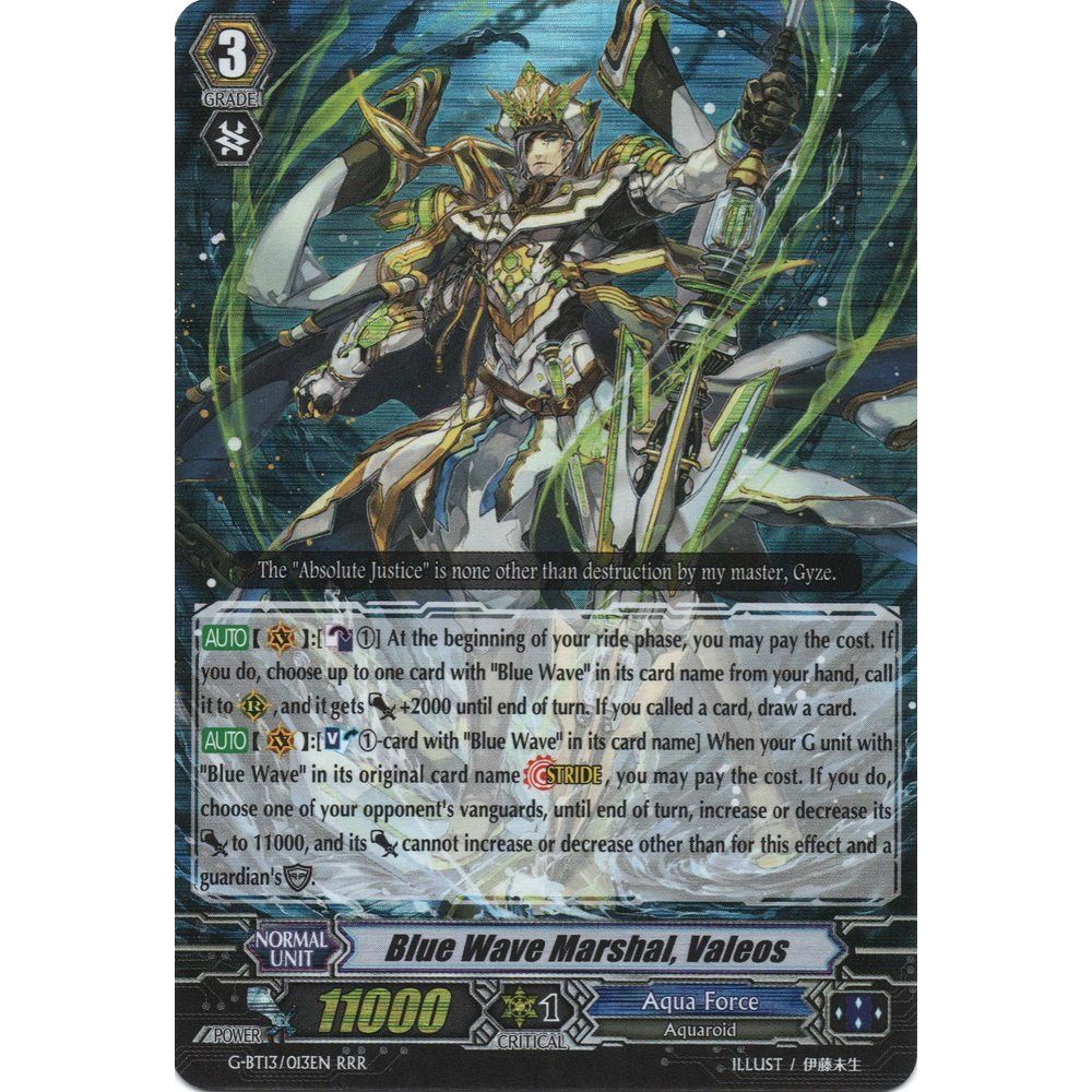 Image for Blue Wave Marshal, Valeos (G-BT13/013EN) (G-BT13) - Cardfight Vanguard