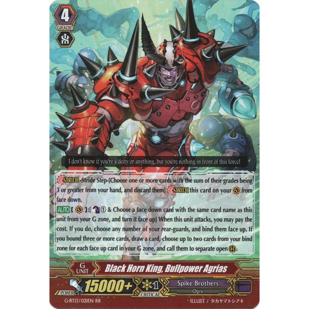 Image for Black Horn King, Bullpower Agrias (G-BT13/021EN) (G-BT13) - Cardfight Vanguard