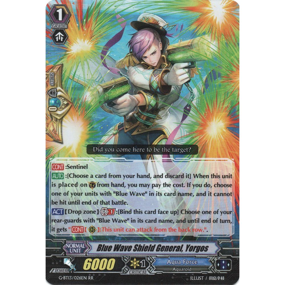 Image for Blue Wave Shield General, Yorgos (G-BT13/026EN) (G-BT13) - Cardfight Vanguard