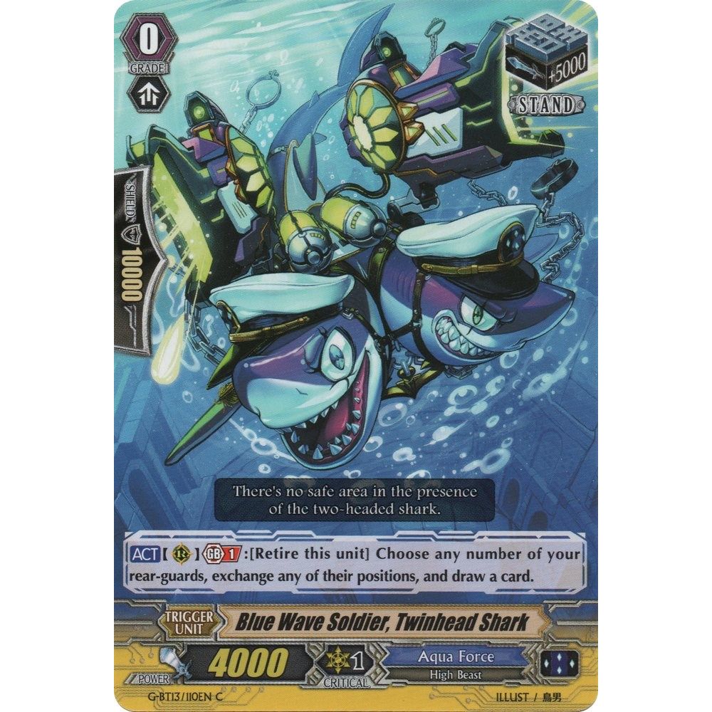 Image for Blue Wave Soldier, Twinhead Shark (G-BT13/110EN) (G-BT13) - Cardfight Vanguard