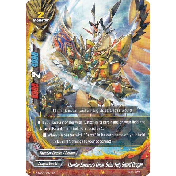 Image for Thunder Emperor's Chum, Saint Holy Sword Dragon (R Foil) (X-SS04/0007EN) (XSS04) - Future Card BuddyFight