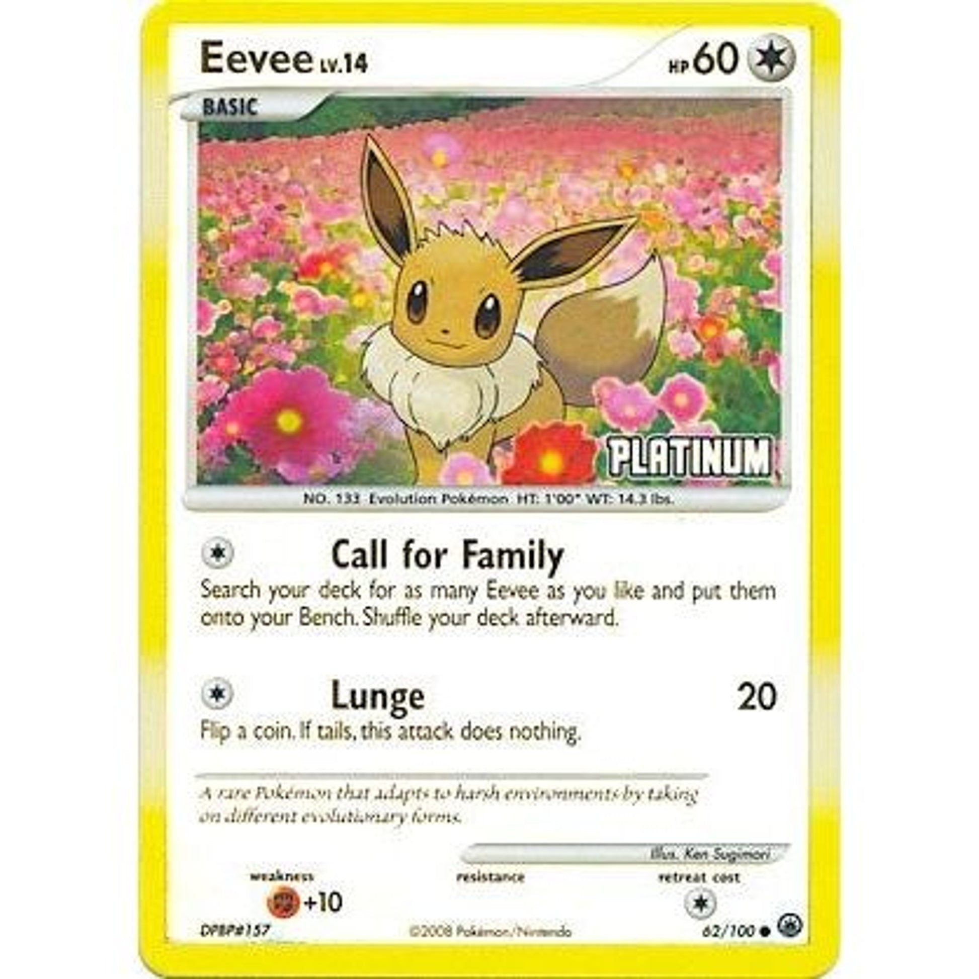 Image for Eevee - 62/100 [Platinum] (062/100) (BKP) - Pokemon