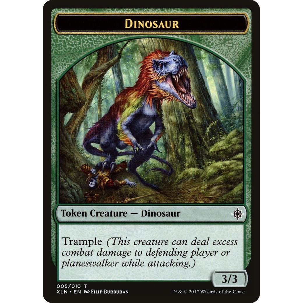 Image for Dinosaur // Treasure (009) Double-Sided Token (5 // 9) (XLN) - Magic: The Gathering
