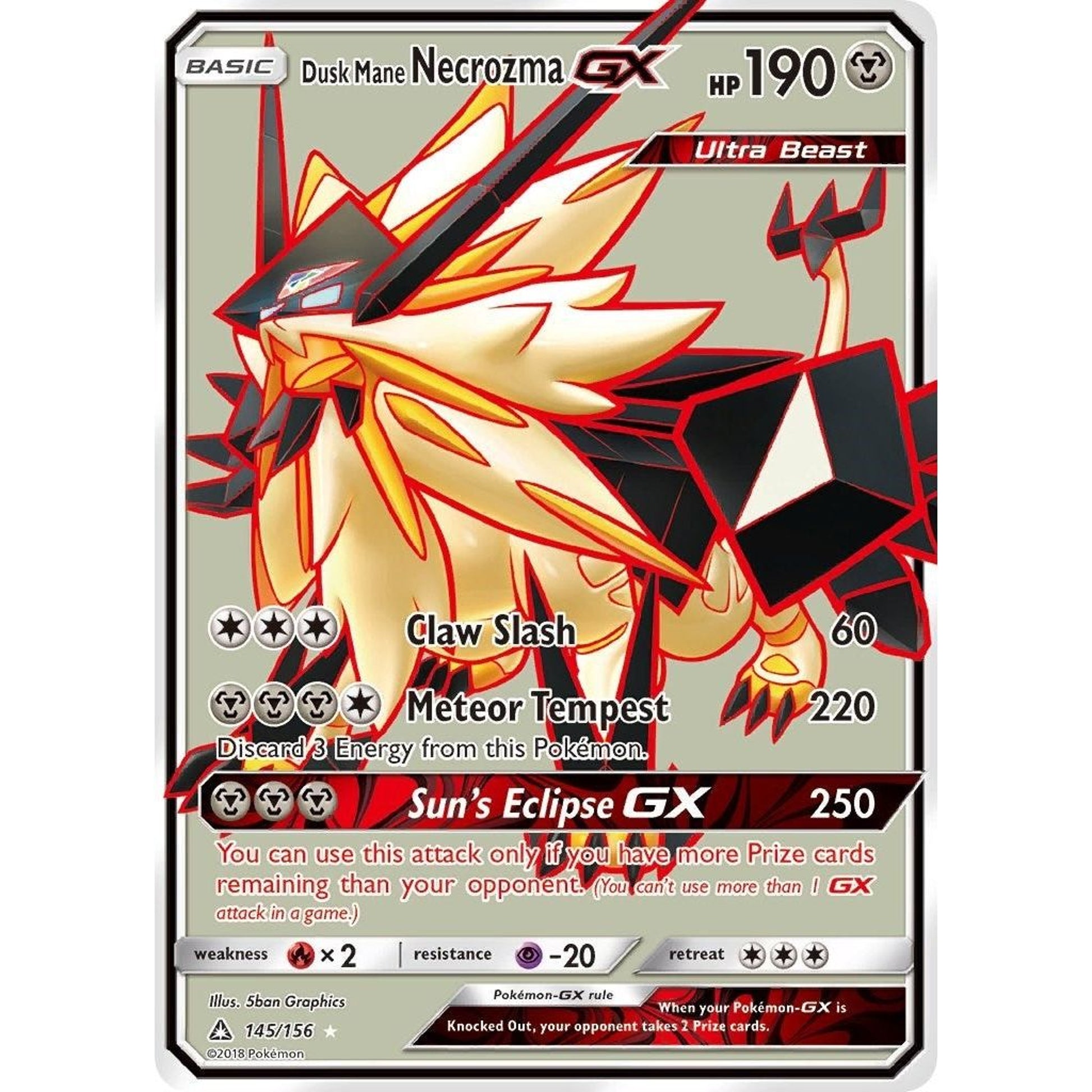 Image for Dusk Mane Necrozma GX (Full Art) (145/156) (SM05) - Pokemon