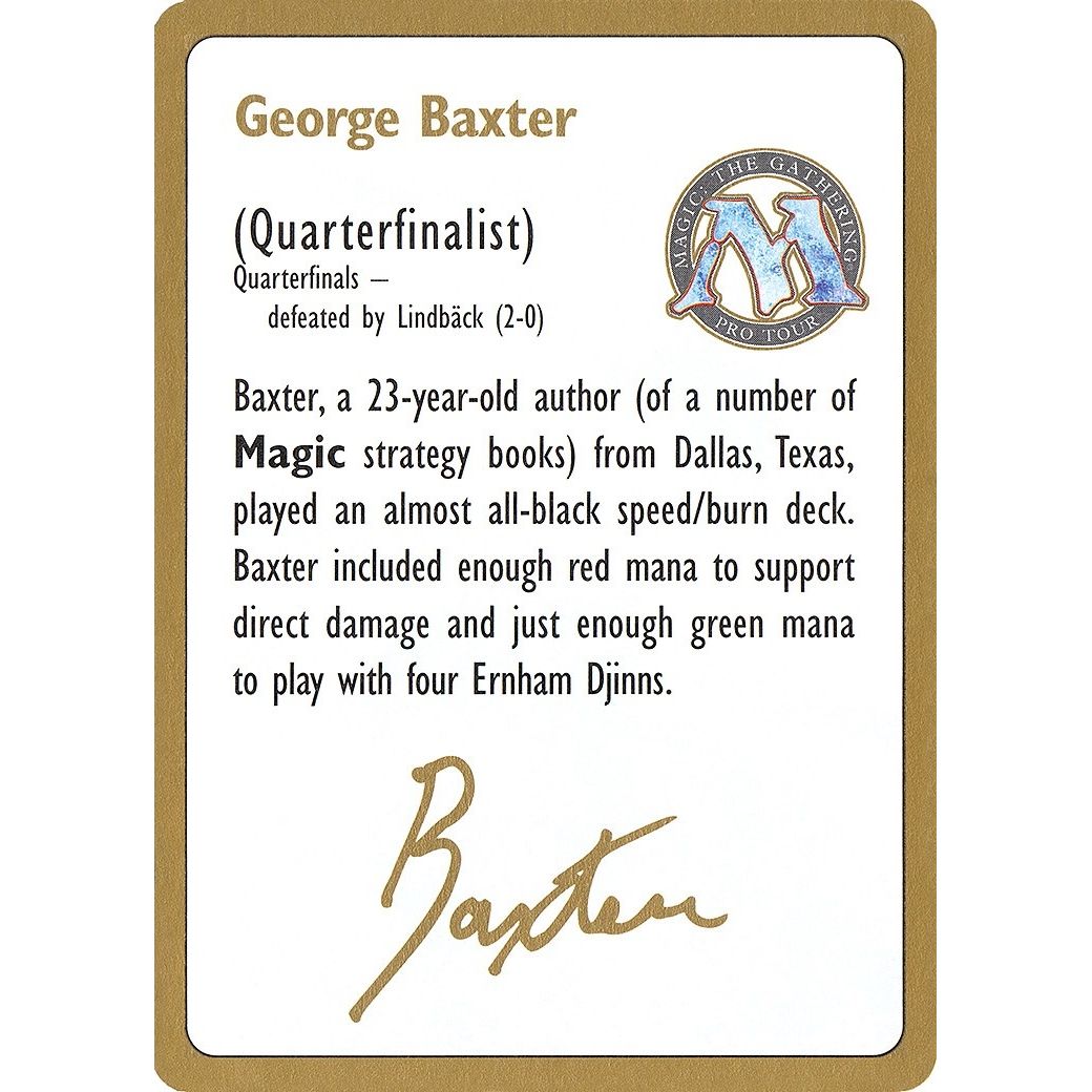 Image for 1996 George Baxter Biography Card (WCD) - Magic: The Gathering
