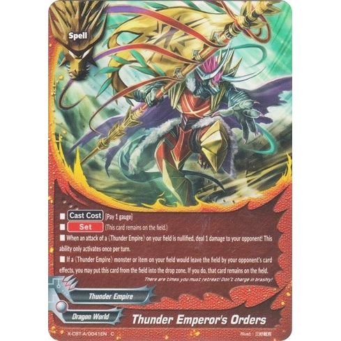 Image for Thunder Emperor's Orders (X-CBT-A/0041EN) (X-CBT) - Future Card BuddyFight