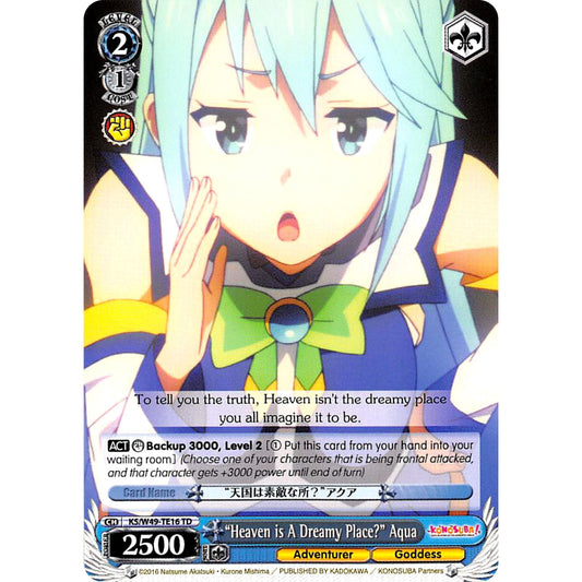Image for "Heaven is A Dreamy Place?" Aqua (KS/W49-TE16 TD) (KS/W49) - Weiss Schwarz