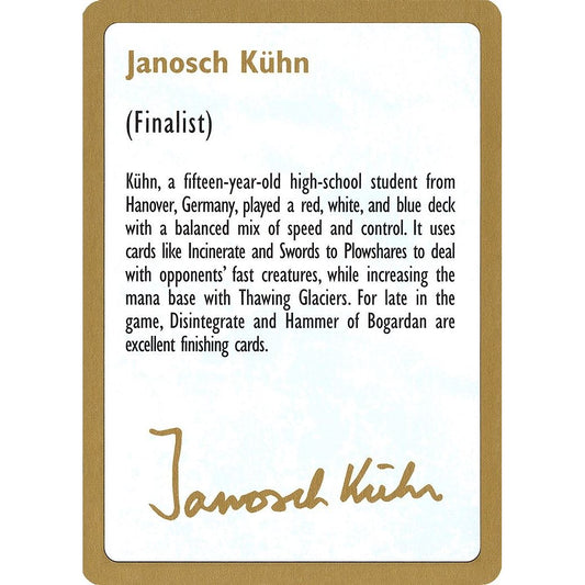 Image for 1997 Janosch Kuhn Biography Card (WCD) - Magic: The Gathering