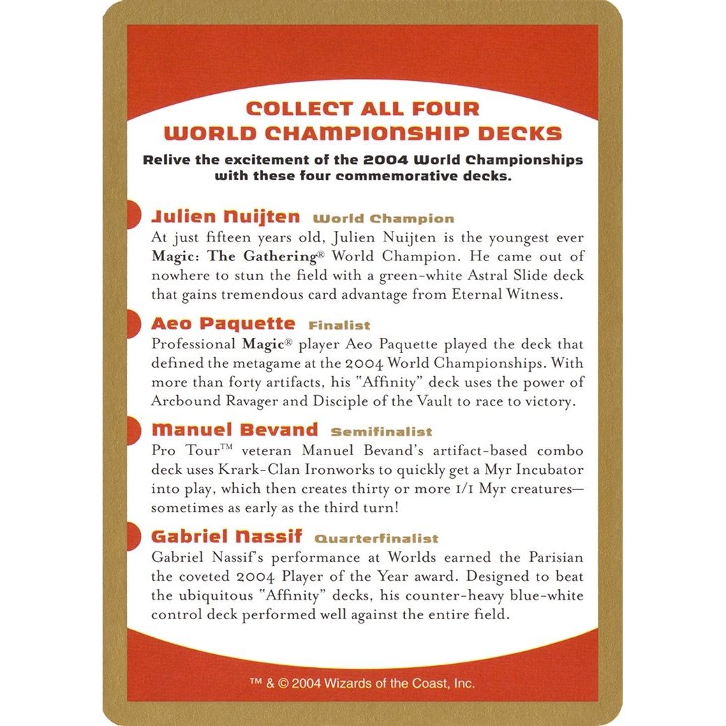 Image for 2004 World Championship Advertisement Card (WCD) - Magic: The Gathering