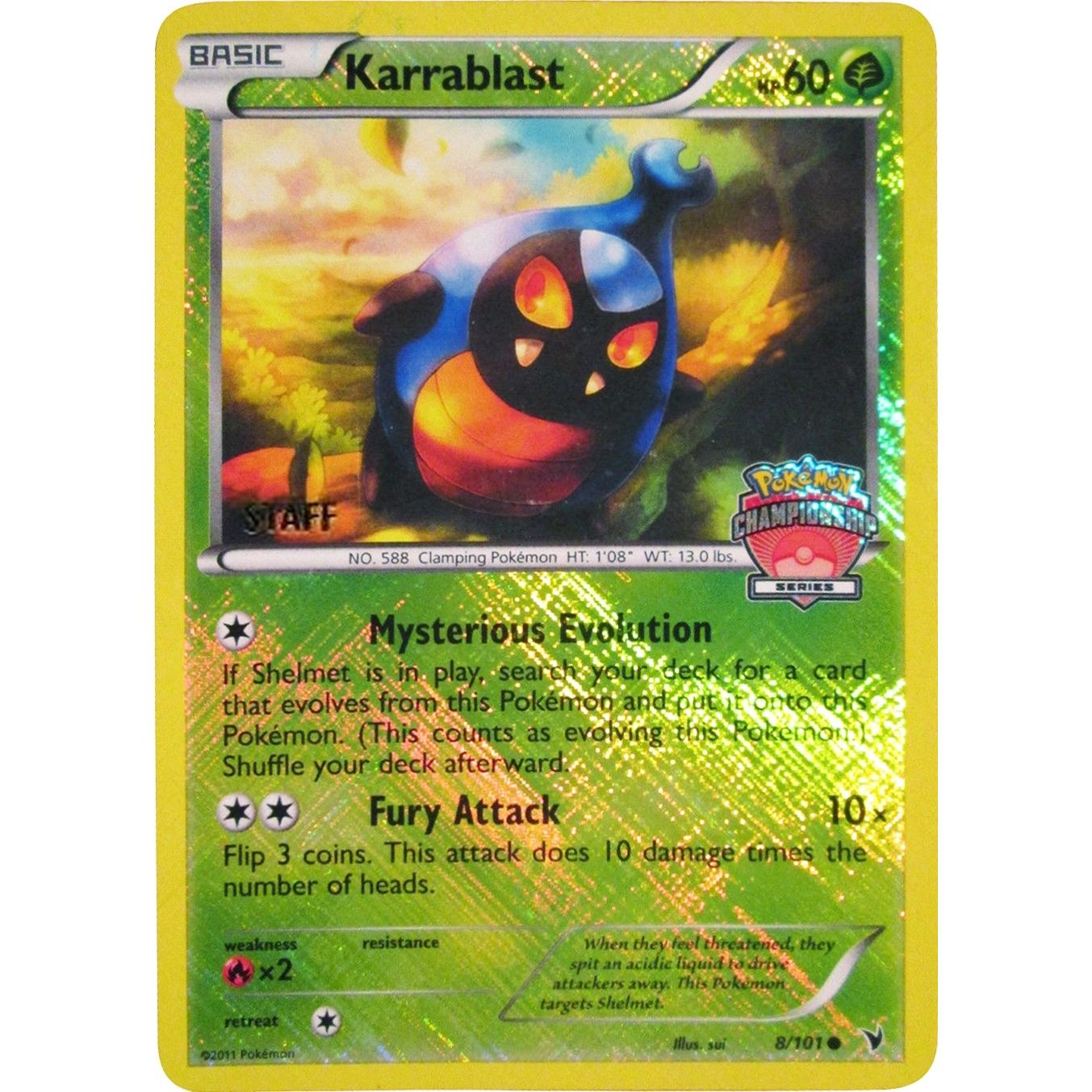 Image for Karrablast - 8/101 (Championship Series) [Staff] (008/101) (PR) - Pokemon