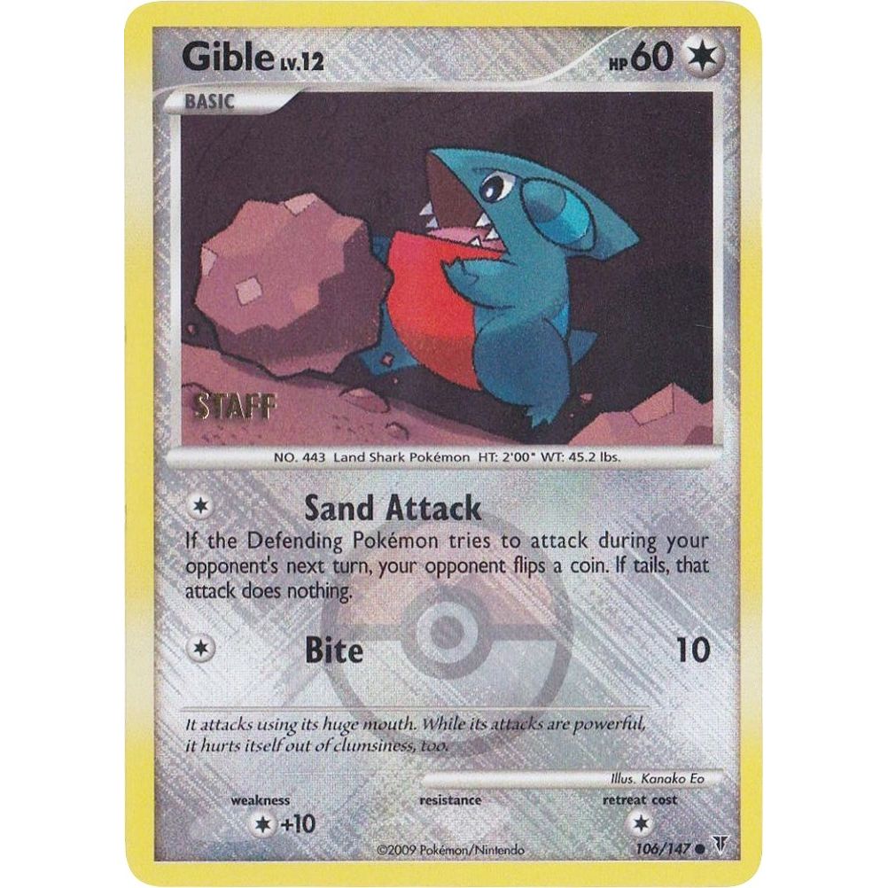 Image for Gible - 106/147 (Championship Promo) [Staff] (106/147) (PR) - Pokemon