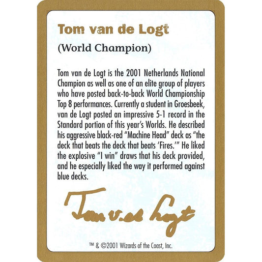 Image for 2001 Tom van de Logt Biography Card (WCD) - Magic: The Gathering