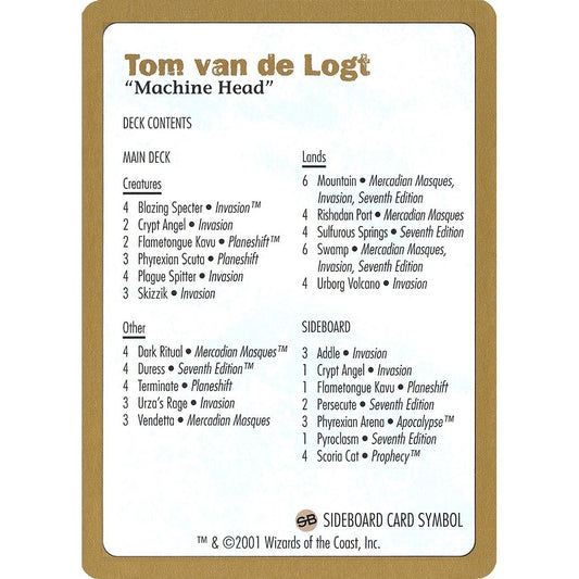 Image for 2001 Tom van de Logt Decklist Card (WCD) - Magic: The Gathering