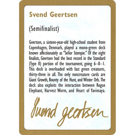 Image for 1997 Svend Geertsen Biography Card (WCD) - Magic: The Gathering